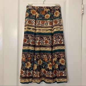 Vintage Norton McNaughton Petite Floral Maxi Skirt